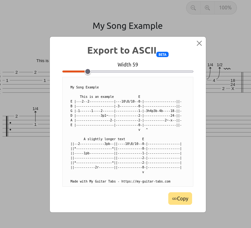 Ascii export Example