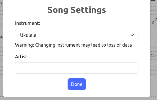 Song Settings Ukulele