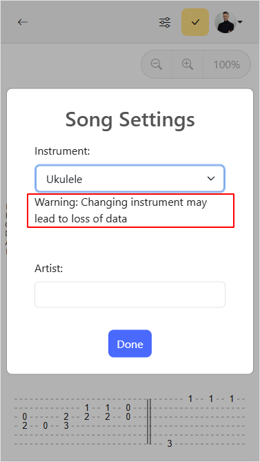 Changing instrument may lead to data loss