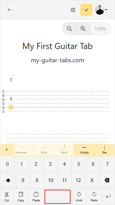 Move cursor to the next string pressing Space