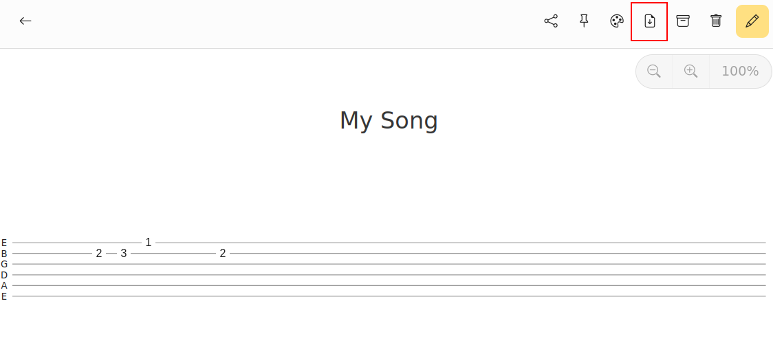 Export button