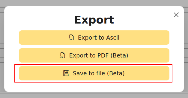 Save to file button
