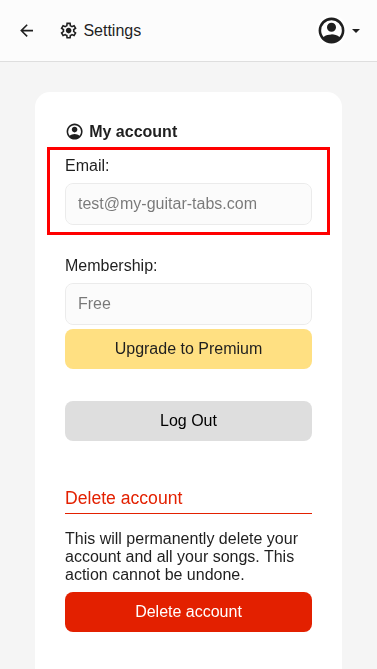 My account email