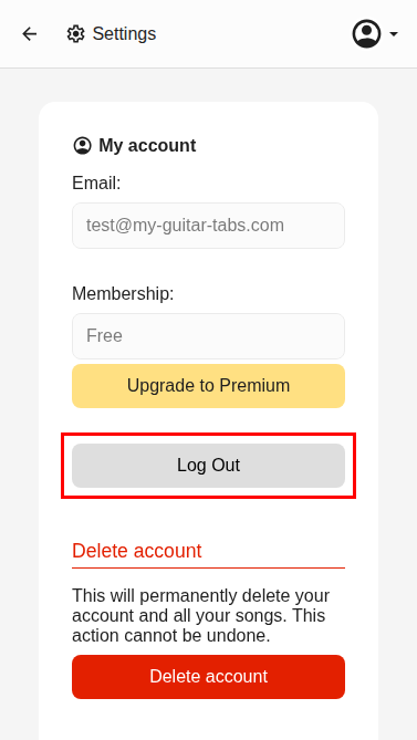 My account log out