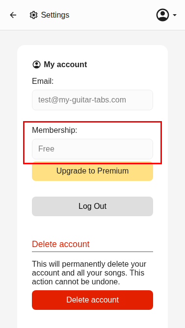 My account membership