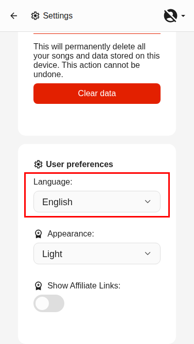 Language preference