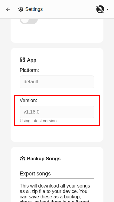 App version