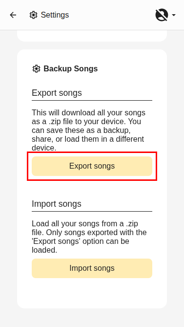 Export Songs